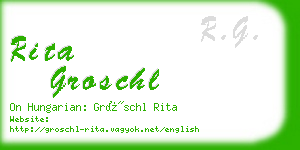 rita groschl business card